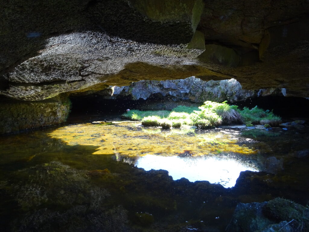 cave in lake mývatn